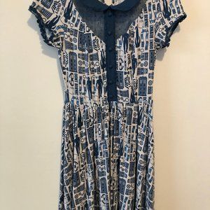 Small TARDIS Dress, Hot Topic, Blue and White